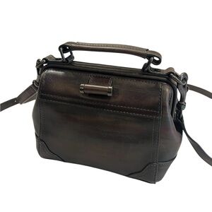 EUC Frye Small Brown Marbled Leather Handbag.